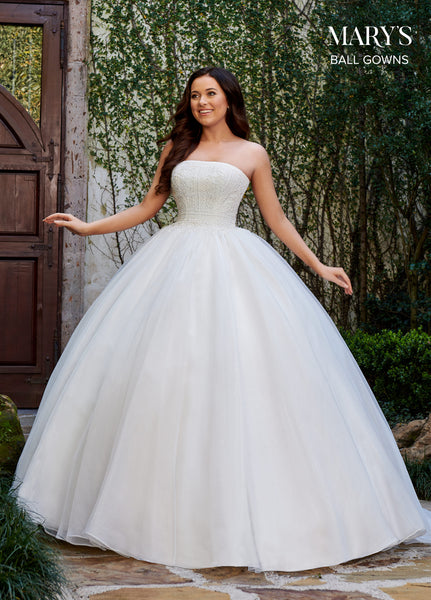 Bridal Ball Gowns in Ivory or White Color-6 #MB6078