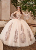Carmina Quinceanera Dresses in Royal/Silver, Deep Champagne/Rose Gold Color
