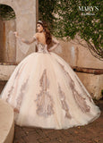 Carmina Quinceanera Dresses in Royal/Silver, Deep Champagne/Rose Gold Color