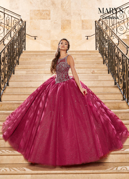 Carmina Quinceanera Dresses in Soft Turquoise/Silver, Burgundy/Silver Color