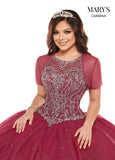 Carmina Quinceanera Dresses in Soft Turquoise/Silver, Burgundy/Silver Color