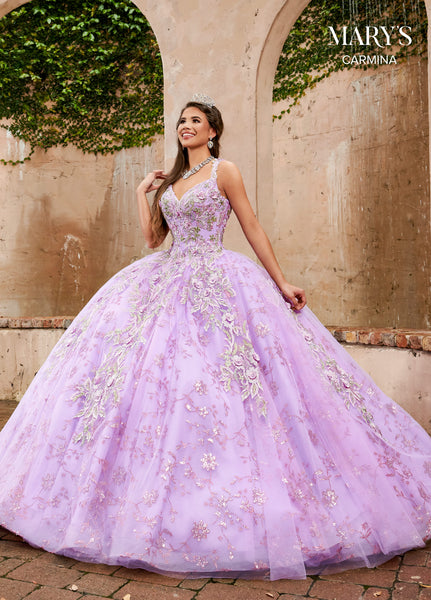 Carmina Quinceanera Dresses in Lilac/Silver/Gold, Royal/Silver/Gold Color