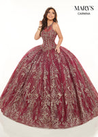 Carmina Quinceanera Dresses in Royal/Silver or Burgundy/Gold Color