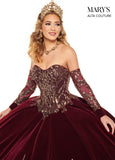 Quinceanera Couture Dresses in Burgundy/Gold or Navy/Gold Color #MQ3051