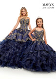 Quinceanera Couture Dresses in Red/Gold or Navy/Light Gold Color #MQ3058
