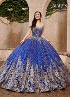 Quinceanera Couture Dresses in Burgundy/Gold/Silver or Royal/Gold/Silver Color #MQ3060