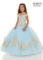 Little Quince Dresses in Light Blue/Light Gold or Wine/Light Gold Color - MQ4023
