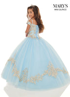 Little Quince Dresses in Light Blue/Light Gold or Wine/Light Gold Color - MQ4023