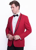 IKE BEHAR RED FITTED SHAWL